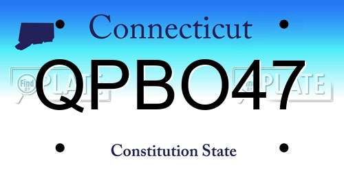 QPBO47 Connecticut License Plate