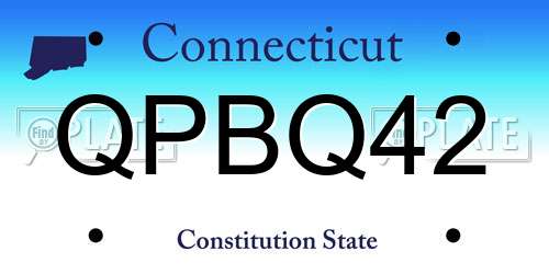 QPBQ42 Connecticut License Plate