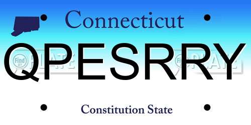 QPESRRY Connecticut License Plate
