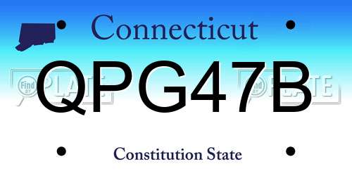 QPG47B Connecticut License Plate