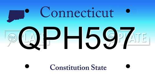 QPH597 Connecticut License Plate