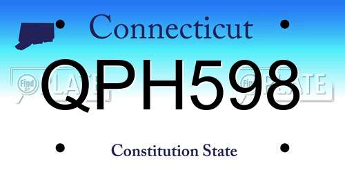 QPH598 Connecticut License Plate