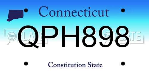 QPH898 Connecticut License Plate