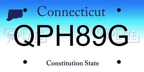 QPH89G Connecticut License Plate