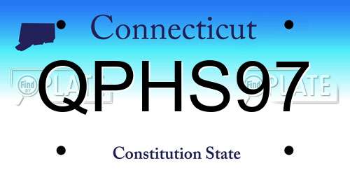 QPHS97 Connecticut License Plate