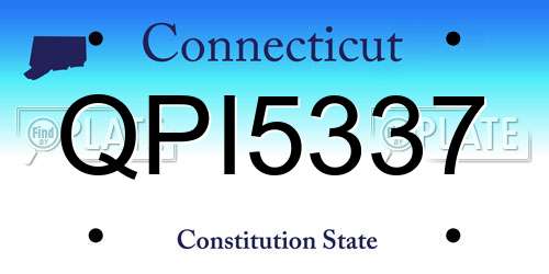 QPI5337 Connecticut License Plate