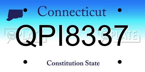 QPI8337 Connecticut License Plate