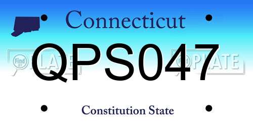 QPS047 Connecticut License Plate