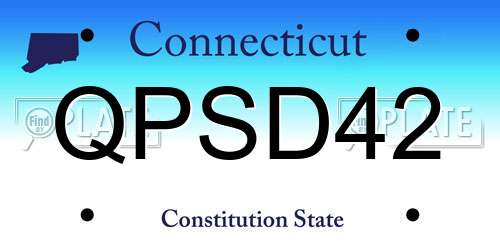 QPSD42 Connecticut License Plate