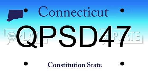 QPSD47 Connecticut License Plate