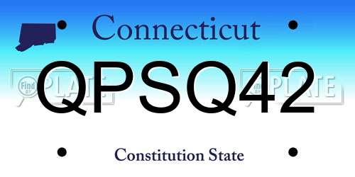 QPSQ42 Connecticut License Plate