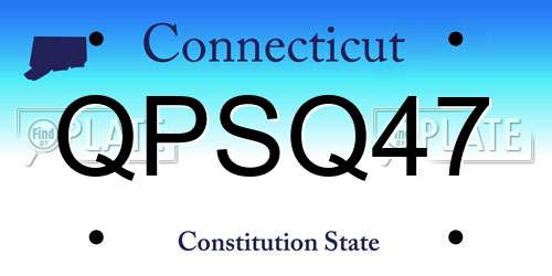 QPSQ47 Connecticut License Plate