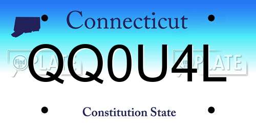 QQ0U4L Connecticut License Plate