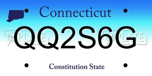 QQ2S6G Connecticut License Plate