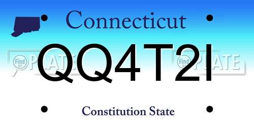 QQ4T2I Connecticut License Plate