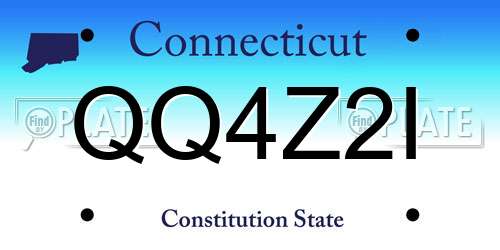 QQ4Z2I Connecticut License Plate