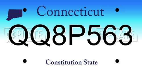 QQ8P563 Connecticut License Plate