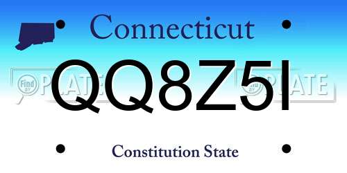 QQ8Z5I Connecticut License Plate