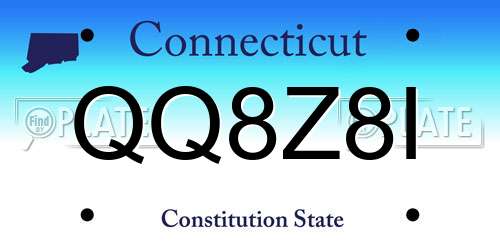 QQ8Z8I Connecticut License Plate