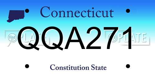 QQA271 Connecticut License Plate