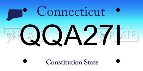 QQA27I Connecticut License Plate