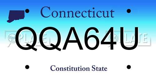 QQA64U Connecticut License Plate