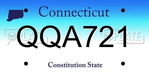 QQA721 Connecticut License Plate