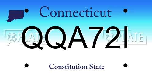 QQA72I Connecticut License Plate