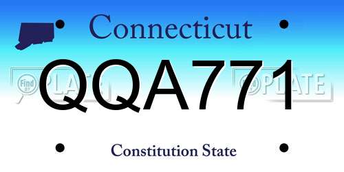 QQA771 Connecticut License Plate