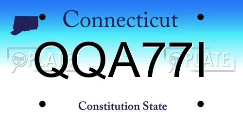 QQA77I Connecticut License Plate