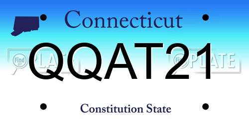 QQAT21 Connecticut License Plate