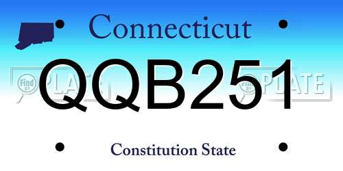 QQB251 Connecticut License Plate