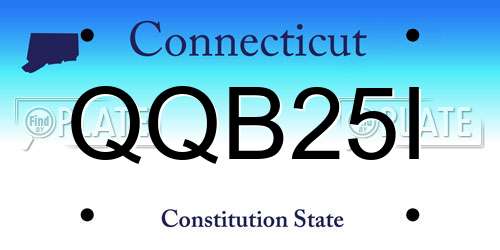 QQB25I Connecticut License Plate