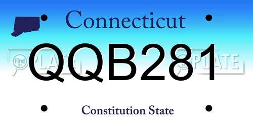 QQB281 Connecticut License Plate