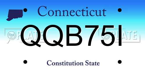 QQB75I Connecticut License Plate