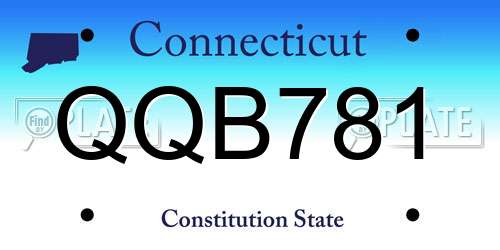 QQB781 Connecticut License Plate