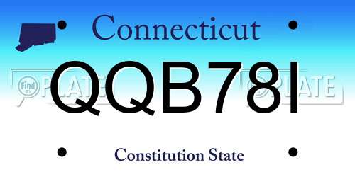 QQB78I Connecticut License Plate