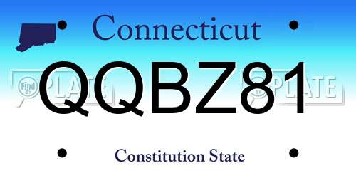 QQBZ81 Connecticut License Plate