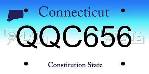 QQC656 Connecticut License Plate