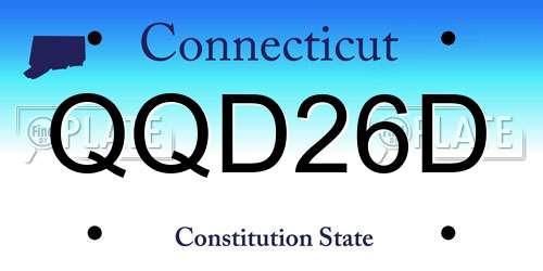 QQD26D Connecticut License Plate