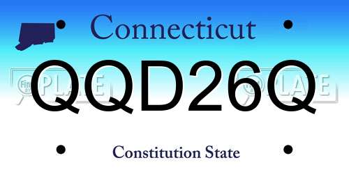 QQD26Q Connecticut License Plate