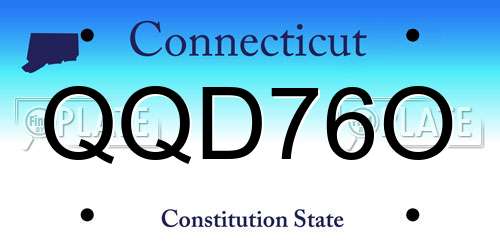 QQD76O Connecticut License Plate