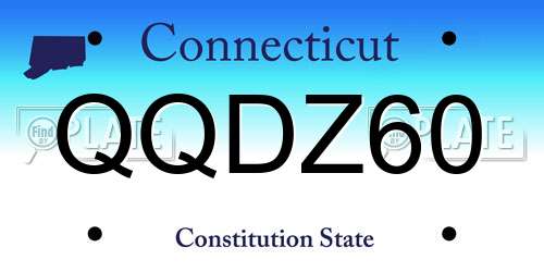 QQDZ60 Connecticut License Plate