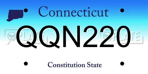 QQN220 Connecticut License Plate