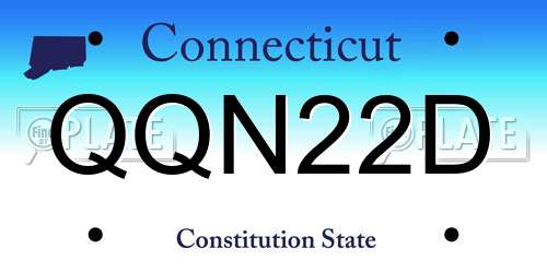 QQN22D Connecticut License Plate