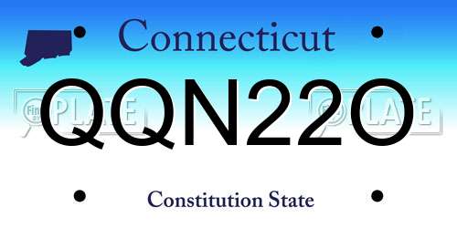 QQN22O Connecticut License Plate