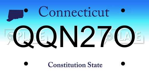 QQN27O Connecticut License Plate