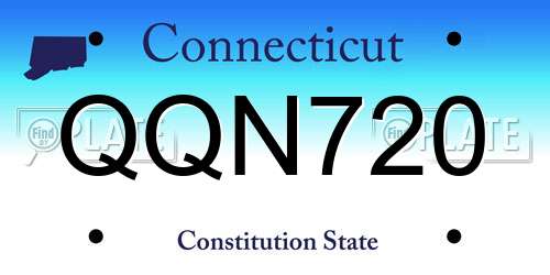 QQN720 Connecticut License Plate