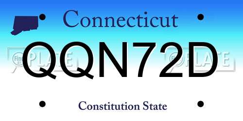 QQN72D Connecticut License Plate