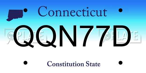 QQN77D Connecticut License Plate
